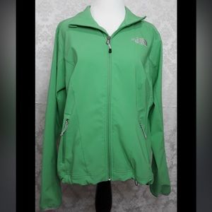NORTHFACE JACKET. Green. Zipper pockets. Cute Embroidered logo. Drawstring waist